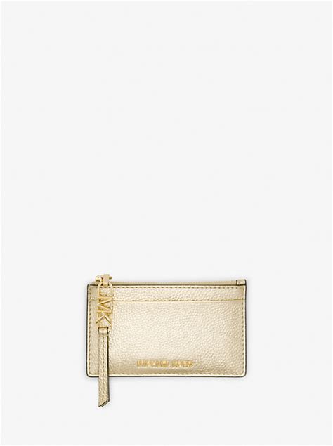 michael kors id card case gold tone hardware|Empire Small Metallic Leather Card Case .